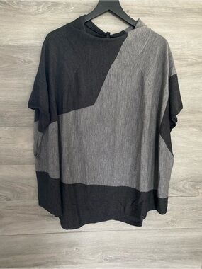 Eileen Fisher Merino Wool Drape Neck Poncho